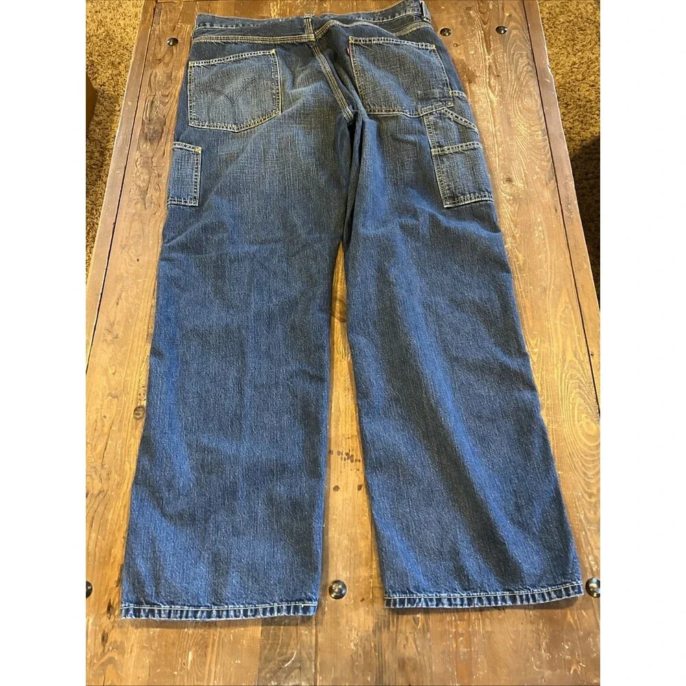 Vintage Levis Jeans Mens 36x32 Carpenter Loose Straight Blue Y2K Baggy Workwear